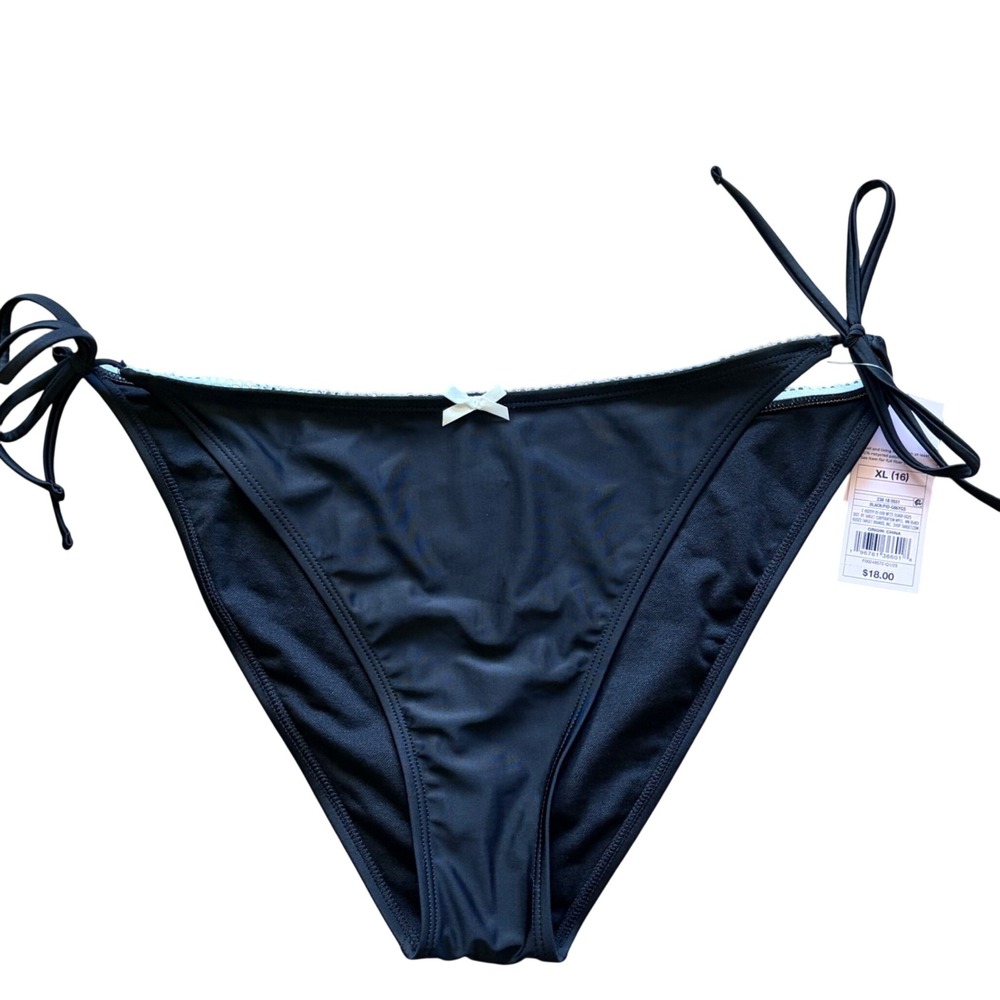 Wild Fable Black Low Rise High Leg Extra Cheeky Swim Bikini Bottoms 4-6 NWT NEW